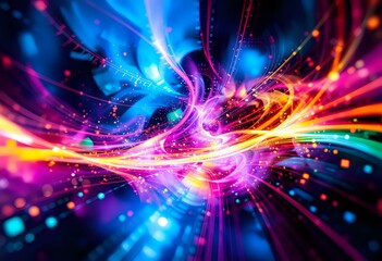 Obraz premium Abstract Data Stream - Vibrant Hues