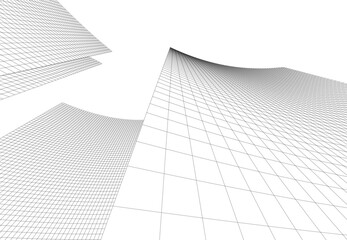 Fototapeta premium Abstract architecture vector 3d drawing