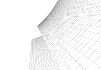 Abstract architecture vector 3d drawing