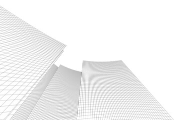 Abstract architecture vector 3d drawing