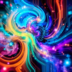 Fototapeta premium Vibrant Abstract Technology Flow
