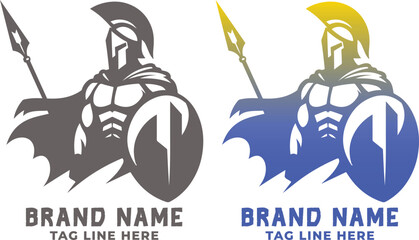 Sparta Warrior Logo Design Template