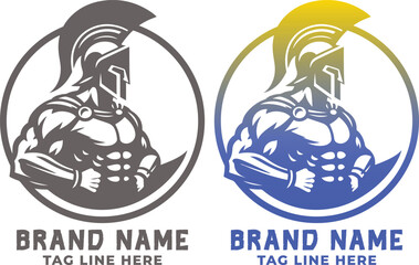 Sparta Warrior Logo Design Template