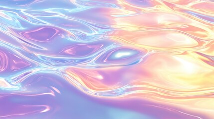 Colorful abstract reflections on water create a mesmerizing pattern at sunset in a serene natural setting