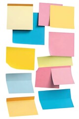 Fototapeta premium Colorful sticky notes creating a reminder on white background