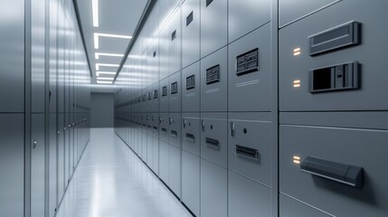 Modern Security Deposit Box Facility Interior