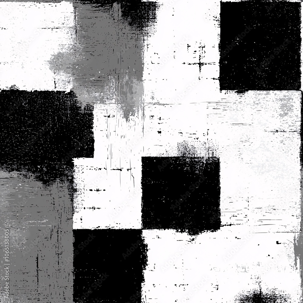 Poster abstract seamless block print pattern design