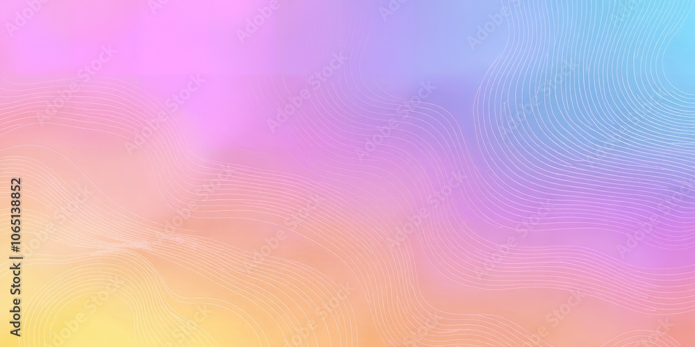 Wall mural Abstract background with pastel colors and wavy lines.