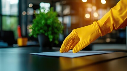 Clean workspace with posted safety protocols, Safety and Hygiene, office cleanliness