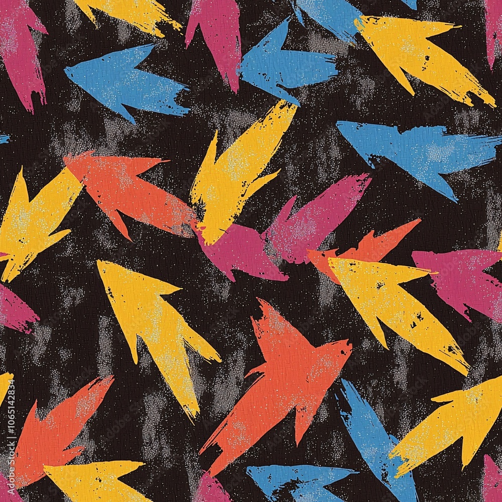 Poster vivid seamless pattern with colorful abstract shapes