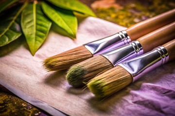 Art Brushes and Paintbrush on Paper for Creative Projects - Ideal for Design, Illustration, and Crafting Inspiration