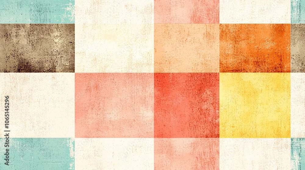 Poster faded checkerboard pattern on textured background