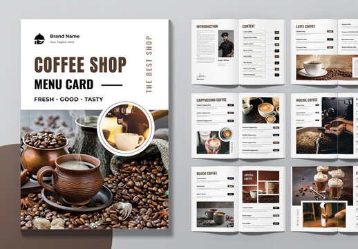 Coffee Shop Menu Card Booklet Layout