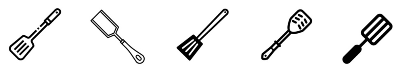 Spatula silhouette, Kitchen spatula silhouettes, Kitchen spatula bundle, Spatula vector set