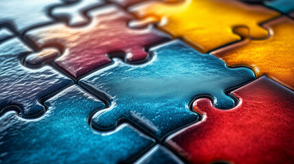 Colorful Puzzle Background with Copy Space