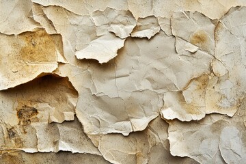 Fototapeta premium Close-up of a Torn and Weathered Paper Surface