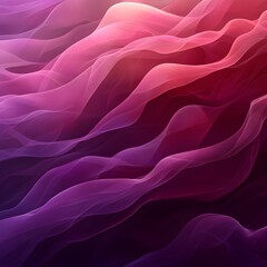 Obraz premium An abstract design featuring flowing waves of soft pink and purple hues, creating a serene and dreamy atmosphere with rich gradients and smooth textures.