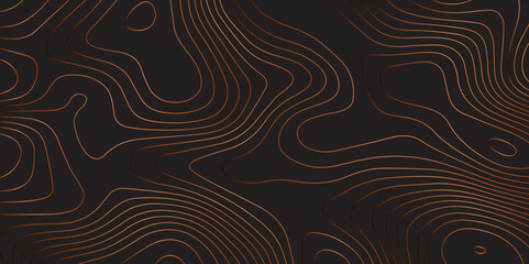 Abstract gradient multicolor on black background with Topographic line map pattern, Topographic map lines, contour background, wavy and curved lines background, Geographic map.	