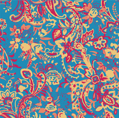 Obraz premium paisley textile pattern design texture,pasley textile pattern design, Magical Traditional Paisleys Seamless Pattern for wallpaper design or fabric textile printing.