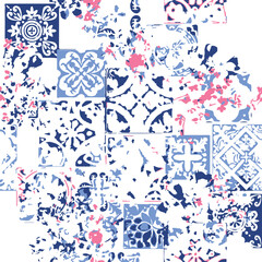 Obraz premium Seamless grunge ethnic pattern,ikat pattern,geomatric.