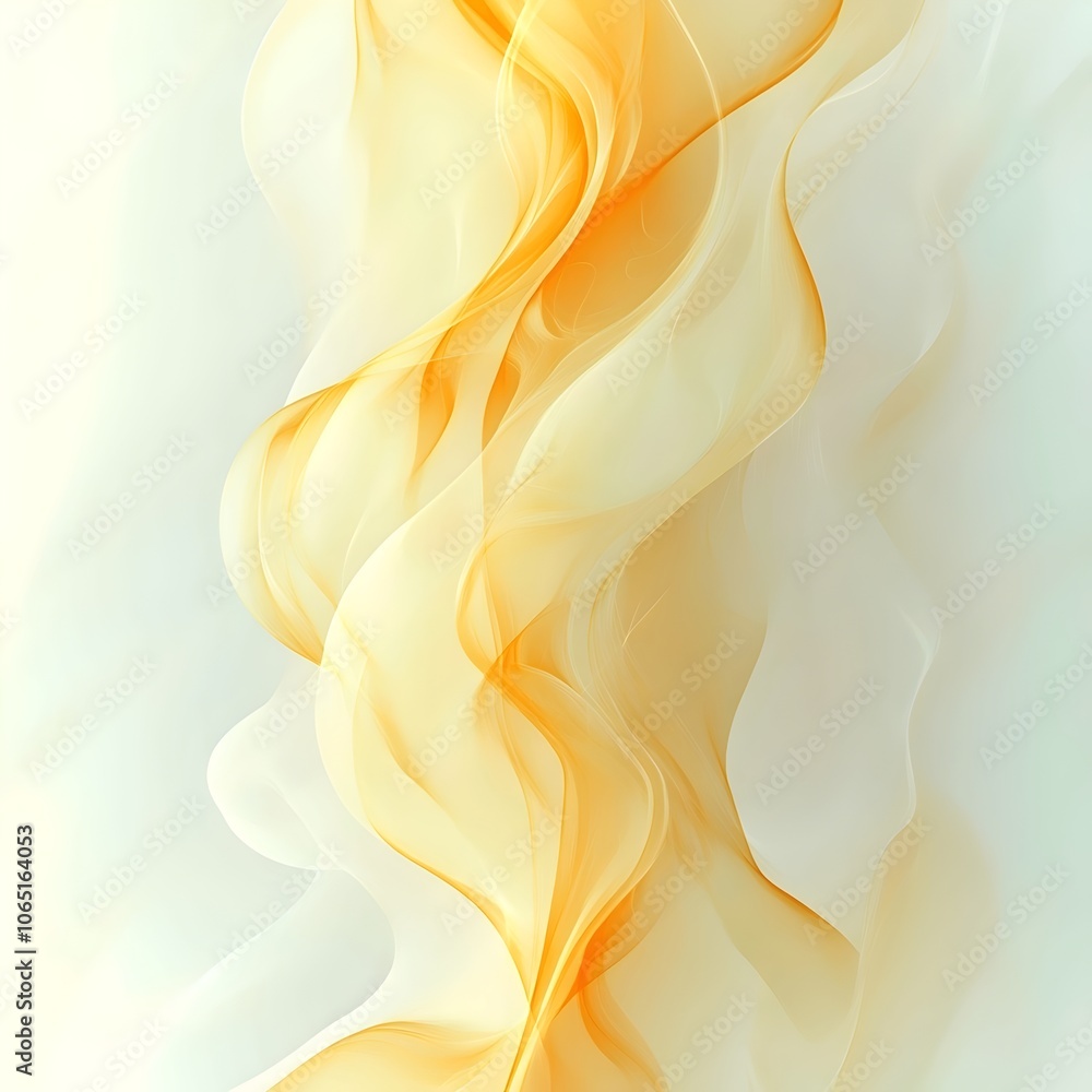 Aufkleber a delicate and flowing abstract composition featuring soft orange and cream waves, creating a sense 