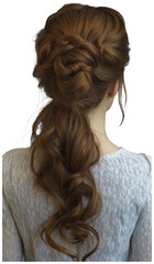 Fototapeta premium Elegant and intricate braided ponytail hairstyle