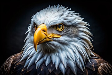 Obraz premium Black and White Eagle Silhouette Macro Photography