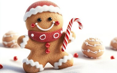 Fototapeta premium 3d christmas charachter on a clean white background