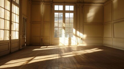 The Aesthetic Empty Room of Natural Shadows - a serene and artistic visual. The natural shadows create a calming and contemplative atmosphere.
