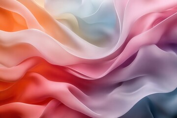 Obraz premium Soothing abstract shapes with fluid curves and pastel gradients, AI-generated to evoke calmness and relaxation, ideal for backgrounds, web design, and presentations