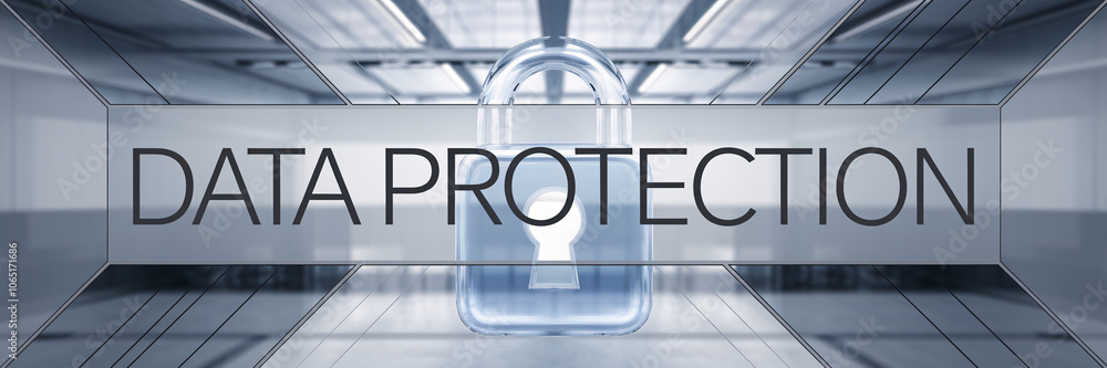 Poster transparent padlock with 