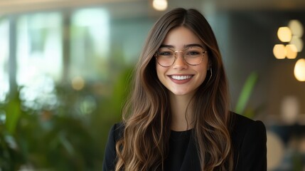 Fototapeta premium The Smiling Woman in Glasses