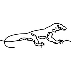 Fototapeta premium Komodo dragon line drawing