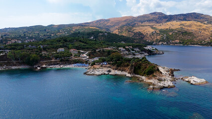 Fototapeta premium Kassiopi, Kerkyra, Greece. Aerial drone view.