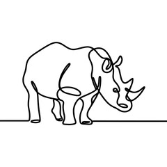 Obraz premium Rhino line drawing