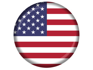 缶バッジのようなアメリカの星条旗のイラスト