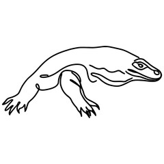 Obraz premium Komodo dragon line drawing