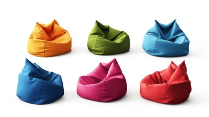 Colorful Bean Bag Chairs in a Playful Arrangement