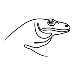 Fototapeta premium Komodo dragon line drawing