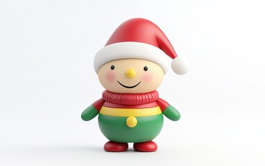 Obraz premium 3d christmas toy charachter on a clean white background 