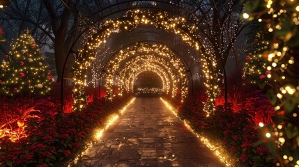 Fototapeta premium Christmas Lights Tunnel