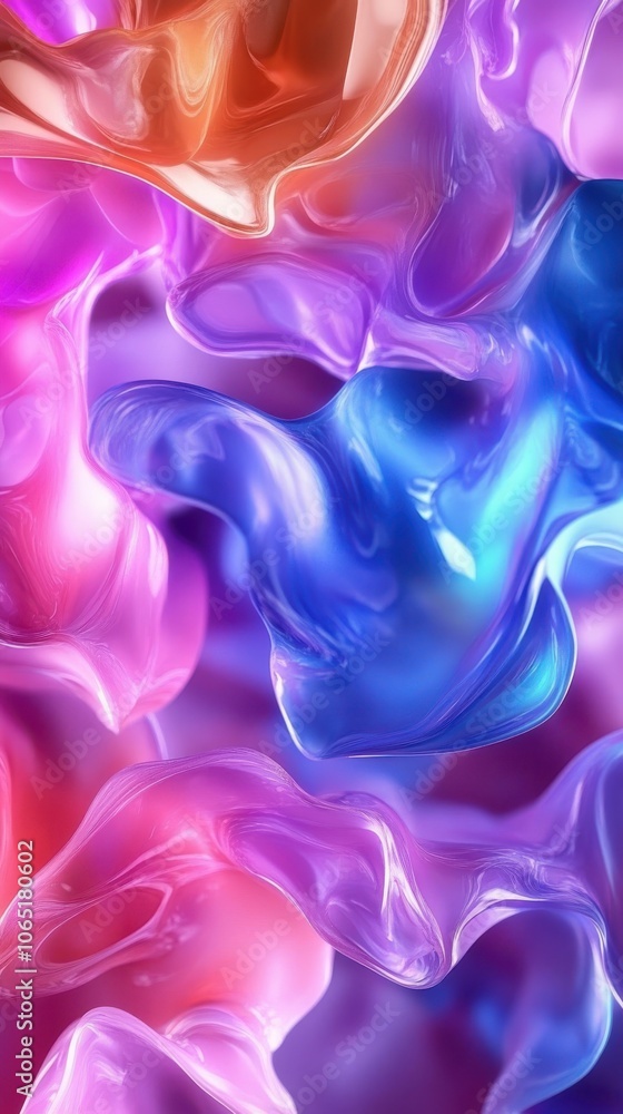 Aufkleber abstract vibrant colors blending in smooth curves, creating an energetic and dynamic visual composit