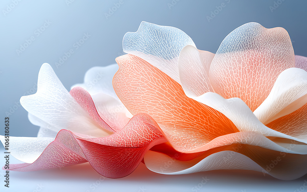 Poster explore the intricate patterns of macro shots capturing delicate camellia petals in white and pink g