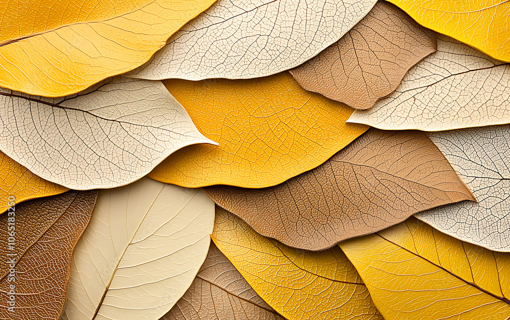Poster explore the intricate patterns of nature with a macro shot of vibrant yellow petals and textured lea