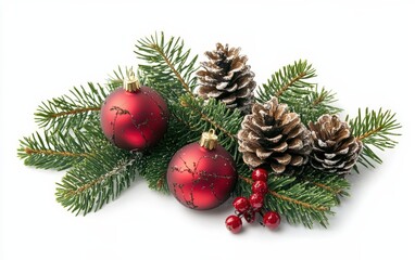 christmass composition on a white background 