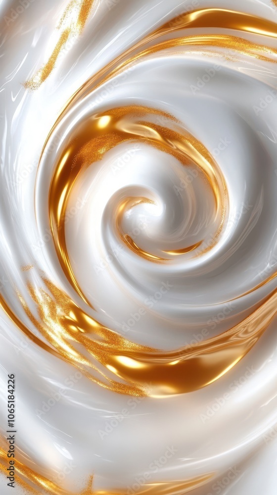 Poster elegant abstract white and gold marbled texture with smooth flowing patterns creating a serene mood.