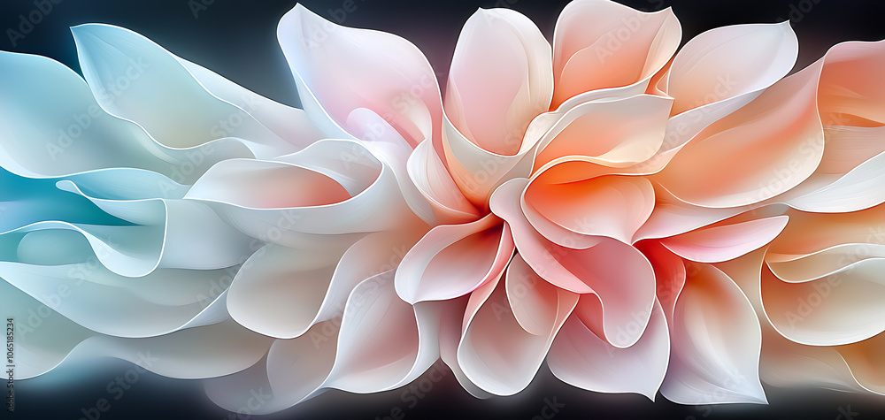 Poster explore the intricate patterns of softly layered dahlia petals in a stunning macro shot