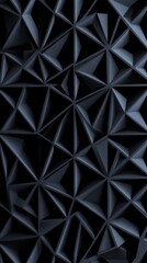 Obraz premium Abstract black triangular shapes scattered on a dark background, creating a modern and edgy aesthetic.