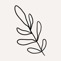 Obraz premium Branch, Mistletoe. Christmas hand drawn whimsical line art icons 2
