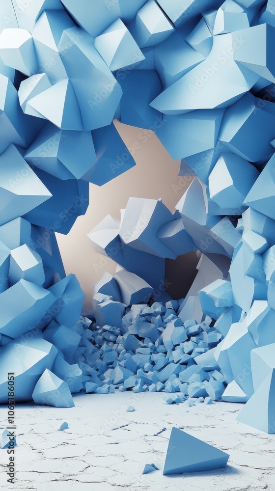 Aufkleber a striking abstract background in vibrant blue tones, featuring a dynamic zigzag pattern that adds d